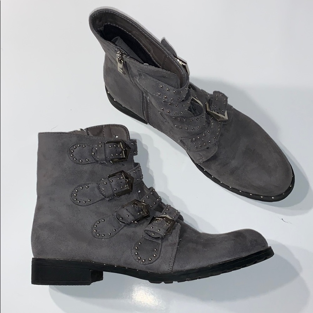 Faux suede ankle boots